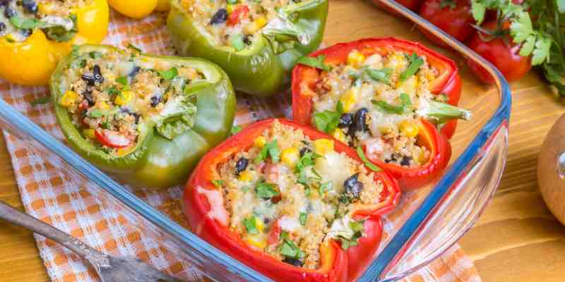 Quinoa and Black Bean Stuffed Peppers